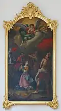 Tableau et son cadre "Le martyre de Sainte-Catherine" (1840).