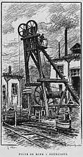 Puits de mine, illustrés par J. Drevet.