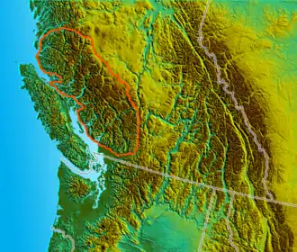 Carte des chaînons du Pacifique.