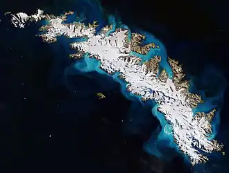 Image satellite de la Géorgie du Sud.