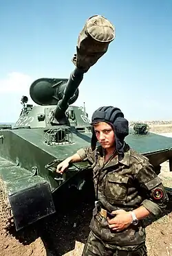 Char léger PT-76 de l'infanterie de marine soviétique.