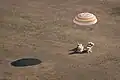 Atterrissage du Soyouz TMA-20 dans une zone désertique proche de Djezkazgan, au Kazakhstan.