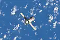 Le vaisseau spatial Soyouz TMA-21 quitte l'ISS, le 16 septembre 2011.
