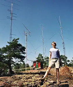 YL Donata SP5HNK devant des antennes