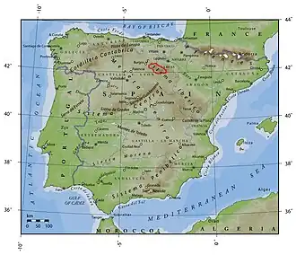 Carte de localisation du massif de la Demanda.