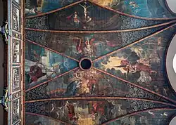 Au plafond de la Dreifaltigkeitskirche, peintures du XVIIIe&nbsp;siècle.