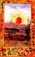 Le soleil se levant sur la cité