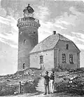 Le phare de Sprogø, fin XIXe siècle.