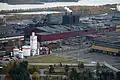 L'aciérie LD. Au premier-plan, en blanc, l'usine à oxygène.