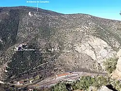 La situation de Saint-Étienne de Campilles, au-dessus du fort Libéria.