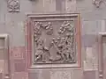Lapidation de saint Étienne. Relief sur la façade orientale de l'église.