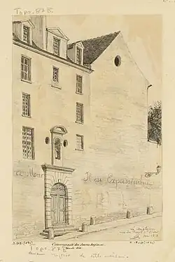 La même entrée en 1858, juste avant sa destruction.