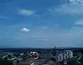 Vue panoramique de Saint-Julien avec Genève à l'arrière-plan.