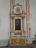 collégiale baroque, autel mineur de gauche, tableau de sainte Irmine.