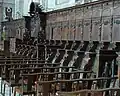 Stalles du chapitre cathédral et trône de l'évêque en bois du XVIIe&nbsp;siècle.