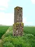 En plein milieu d'un champ sur un mont