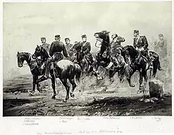 État-major de la division wurtembergeoise à la bataille de Tauberbischofsheim, 1866.