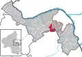 Localisation de Stadecken-Elsheim dans la Verbandsgemeide et dans l'arrondissement.