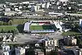 Le stade de Tourbillon vu depuis la colline du château de Tourbillon en octobre 2010
