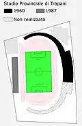 Plan du stade en 2012 avant les rénovations majeures