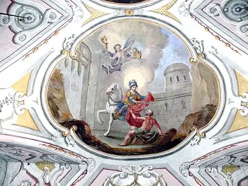 La Charité de saint Martin de Josef Adam Mölk (XVIIIe&nbsp;siècle, église Saint-Martin d'Oberwölz, en Autriche).