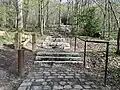 Escaliers dits "liaison douce" entre la partie "vallée" et la partie "plateau" du campus