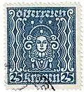 Timbre de 25 couronnes, émis en janvier 1922