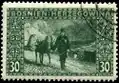 30 heller du condominium de Bosnie-Herzégovine, transport du courrier à dos de mulet, oblitéré en 1906