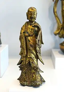 Un moine. Bronze doré, début VIe siècle. Galerie Arthur M. Sackler, Harvard