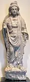 Bodhisattva. Schiste IIIe&nbsp;siècle. Gandhara (Pakistan ou Afghanistan). Honolulu Museum of Art