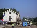 Déplacement du bâtiment de l'ancienne gare (24 août 2007)