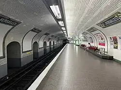 Quai de la station de métro en direction de Mairie d’Aubervilliers, en 2022.
