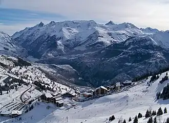 Vue aérienne de la station.