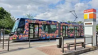 Tramway d'Aubagne au pôle d'échanges.