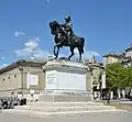 Le monument équestre sur la place neuve (Genève).
