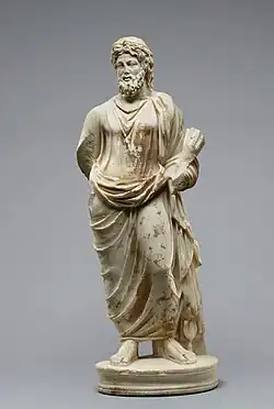 Statuette romaine antique de Pluton dans la Villa Getty