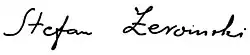 signature de Stefan Żeromski