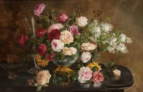 Nature morte de fleurs sur table (1920).