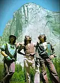 Billy Westbay, Jim Bridwell, et John Long après la première ascension en un jour en 1975