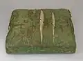 Galette de tabouret recouverte de lampas, Allemagne, vers 1805-1810.