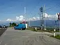 Route du col et halte Stoss des Appenzeller Bahnen.