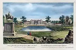 La façade nord en 1750, gravure de George Bickham