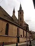 Façade et clocher de l'Église protestante Saint-Pierre-le-Vieux.