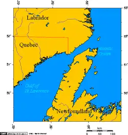 Carte du détroit de Belle-Isle.