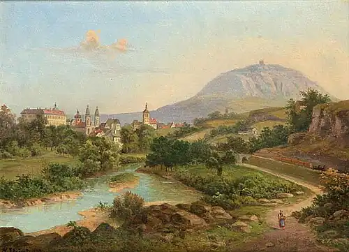 Roudnice et mont Rip, par Stroeminger Vilem(fin du XIXe siècle).