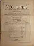 Page de titre d'un journal en latin Vox Urbis (1899, nr. 12)