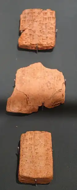 Listes de signes copiées dans un cadre scolaire. Nippur, période paléo-babylonienne. Musée de l'Institut oriental de Chicago.