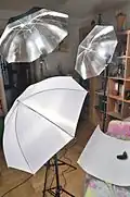 Différents parapluies.