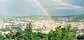 Vue de Stuttgart en 1999 vers le centre-ville.