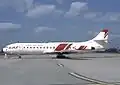 Caravelle VI d'EAS F-GBMK nom de baptême ROUSSILLON en 1980